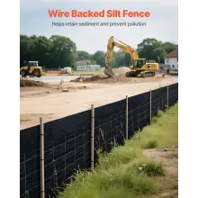 Backed Wire Silt Fence 2 x 100 ft Durable Erosion Control Silt Fence Fabric Roll