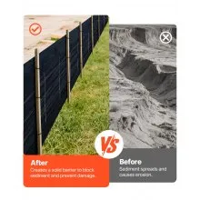 Backed Wire Silt Fence 2 x 100 ft Durable Erosion Control Silt Fence Fabric Roll