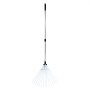 VEVOR Leaf Rake, 15 Metal Tines, Adjustable Garden Rake for Lawns with 7.5-22.4 Inch Wide Head & 32-63 Inch Long Handle, Heavy Duty Stainless Steel Small Leaves Tool for Gardening Camping Yard Grass