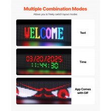 52x8 in Programmable LED Sign Digital Scrolling Display Board P10 Full-color