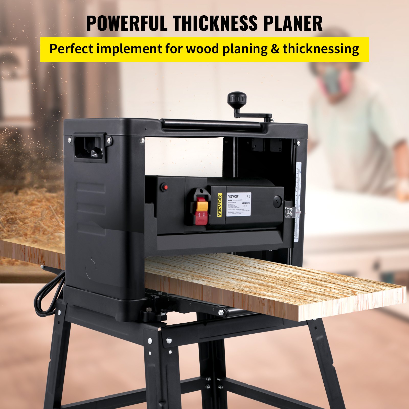 1500w 12.5" Bench Top Wood Planer Thickness Planer Thicknesser + 2 Blades Stand