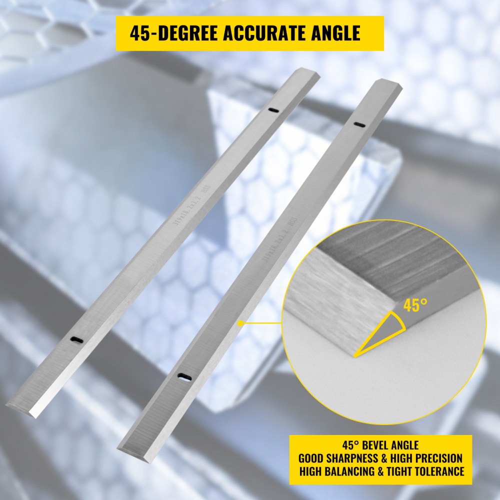 VEVOR 2PCs HSS Planer Blades 319x18.2x3.2mm Double Edges MB1931 EMB1931 Planer