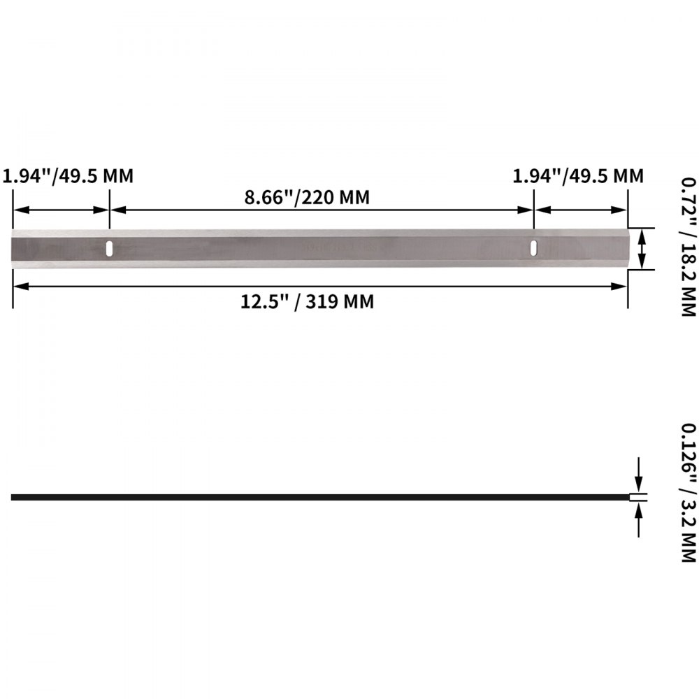 VEVOR 2PCs HSS Planer Blades 319x18.2x3.2mm Double Edges MB1931 EMB1931 Planer