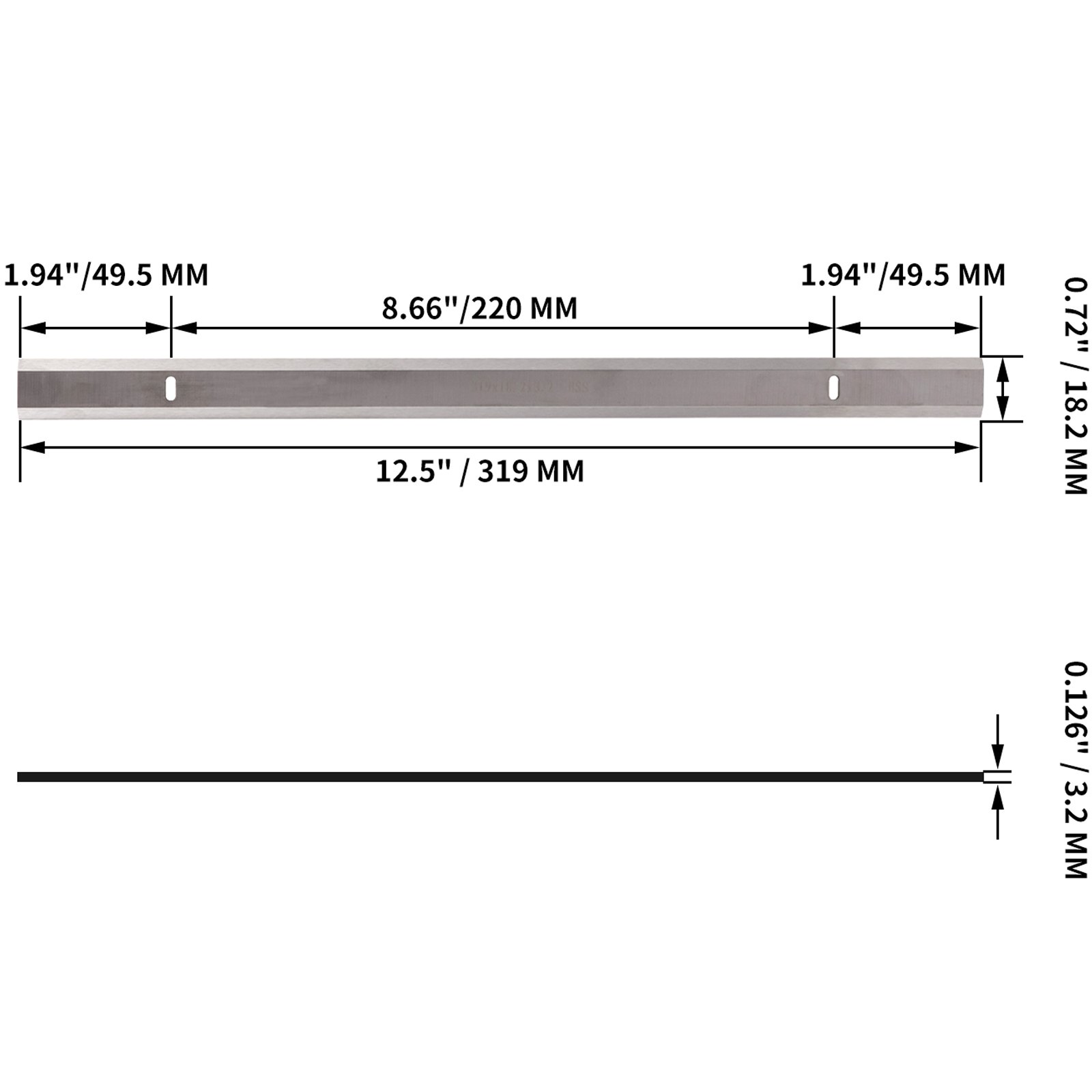 VEVOR 2PCs HSS Planer Blades 319x18.2x3.2mm Double Edges MB1931 EMB1931 Planer