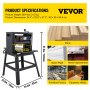 VEVOR 12.5 Inch Thicknesser Planer Portable Thickness Planer Benchtop Planer with Stand Heavy Duty for Woodworking