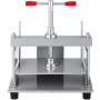 VEVOR manual paper press machine with red handles, metal frame, and adjustable plates.