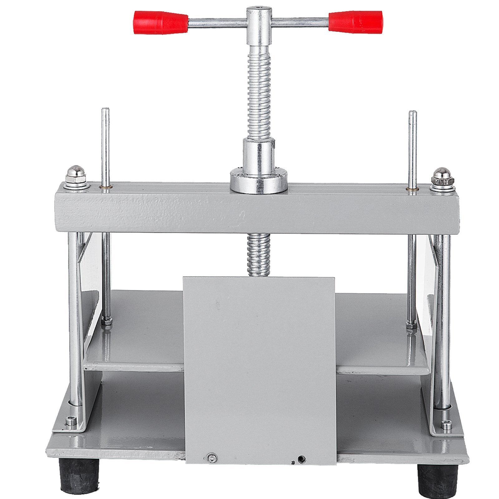 VEVOR manual paper press machine with red-handled lever and steel frame.