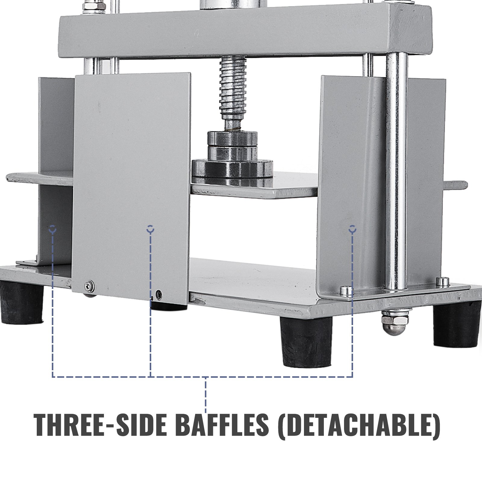 VEVOR manual paper press machine with three-side baffles and sturdy metal frame.