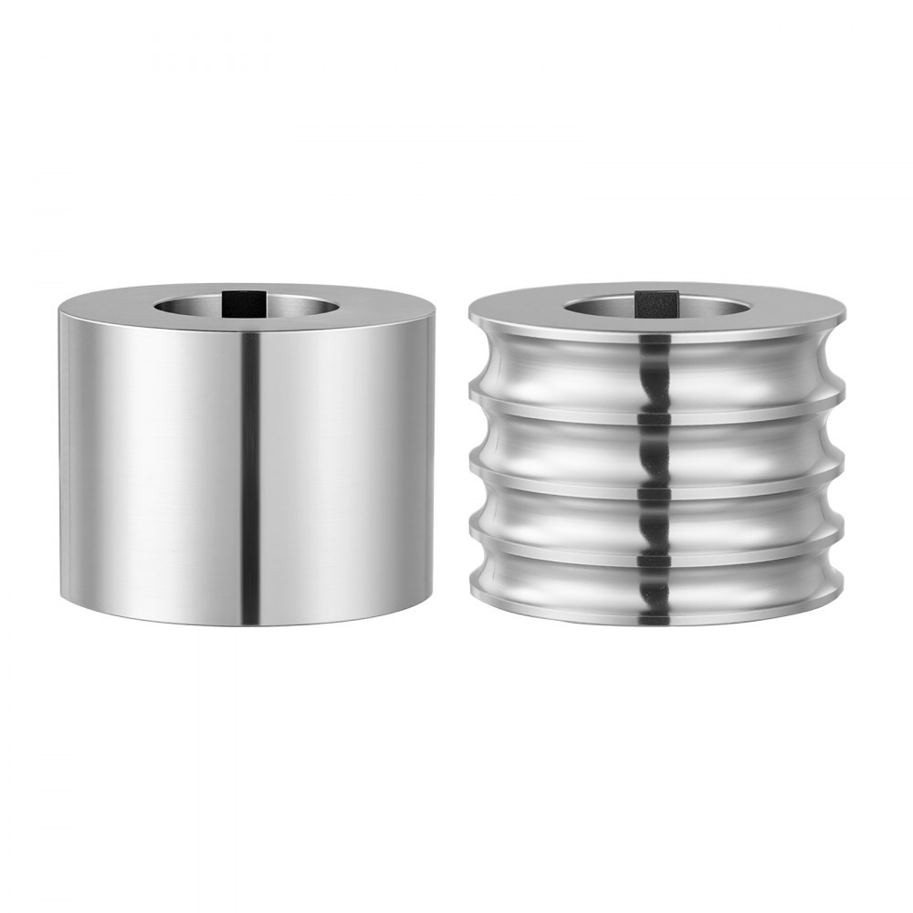 VEVOR Replacement Roller for Rolling Mill 4 Sizes Grooves Metal Roller, Jewelry DIY Tool Accessory Parts, 1 Half-Round, 1 Flat, Premium Alloy Steel, for Pressing Ductile Metals, Gold, Silver, Brass