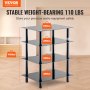 VEVOR 4-Tier AV Media Stand Strengthened Tempered Glass Audio-Video Media Stand, AV Media Stand Corner Shelf Corner Shelves Component Cabinet Stereo Audio Rack Stand Tower Perfect for DVD Players For Game Console/TV Box, Living Room Storage, Corner Entertainment Center, Black