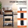 VEVOR 4-Tier AV Media Stand Strengthened Tempered Glass Audio-Video Media Stand, AV Media Stand Corner Shelf Corner Shelves Component Cabinet Stereo Audio Rack Stand Tower Perfect for DVD Players For Game Console/TV Box, Living Room Storage, Corner Entertainment Center, Black