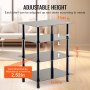 VEVOR 4-Tier AV Media Stand Strengthened Tempered Glass Audio-Video Media Stand