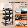 VEVOR 4-Tier AV Media Stand Strengthened Tempered Glass Audio/Video Stand Shelf