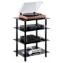 VEVOR 4-Tier AV Media Stand Strengthened Tempered Glass Audio-Video Media Stand