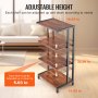 VEVOR 4-Tier AV Media Stand Height-Adjustable Wooden Audio-Video Media Stand