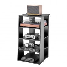 VEVOR 5 Tiers AV Media Stand Height-Adjustable Wooden Audio-Video Media Stand