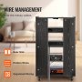 VEVOR 5-Tier AV Media Stand with Wheels Wooden Audio-Video Media Stand Black