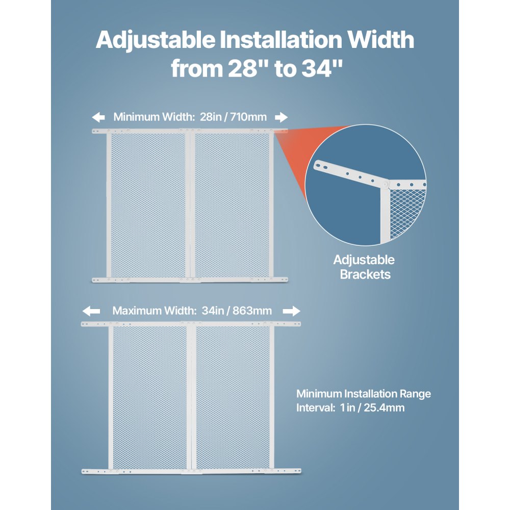 VEVOR RV Screen Door Protector, 660.4 x 609.6 mm Door Grille, Easy to Install and Disassemble, Reinforced Breathable Protective Mesh, Aluminum Alloy Camper RV Entry Protector for Pet Protection, White
