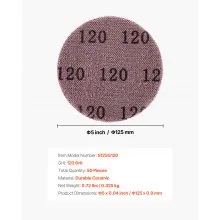 VEVOR 5-inch Mesh Abrasive Sanding Discs 50PCS 120 Grit Ceramic Mesh Sandpapers