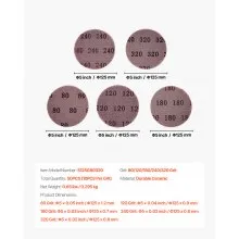 VEVOR 5-inch Mesh Abrasive Sanding Discs 50PCS Grit 80 120 80 240 320 Sandpapers