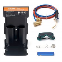 VEVOR Oxygen Propane Torch Kit, Brass Welding Torch for Oxygen MAPP Gas with Dual Pressure Gauges, Portable Oxy-Propane MAPP Brazing Tool Kit with Cylinder Rack for Welding, Soldering, Metal Heating