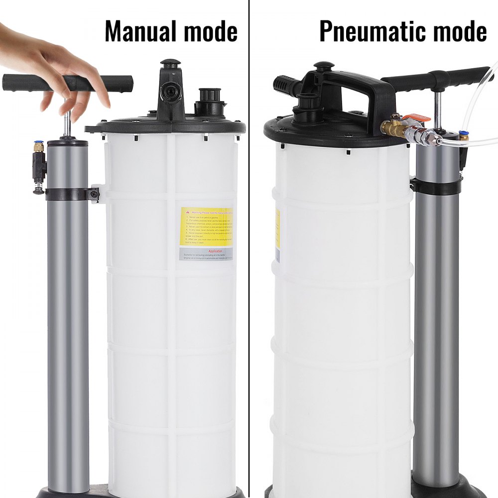 VEVOR Pneumatic Fluid Extractor 9.0 Liter Oil Extractor Pump, Air Operated Oil Coolant Brake, Pneumatic/Manual Oil Extractor Marine, Easy-to-use for Automobile Fluids Vacuum Evacuation