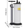 VEVOR Pneumatic Fluid Extractor 9.0 Liter Oil Extractor Pump, Air Operated Oil Coolant Brake, Pneumatic/Manual Oil Extractor Marine, Easy-to-use for Automobile Fluids Vacuum Evacuation