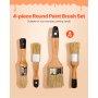 Chalk Wax Paint Brush 4 Piece Furniture Paint Brushes for Painting & Waxing