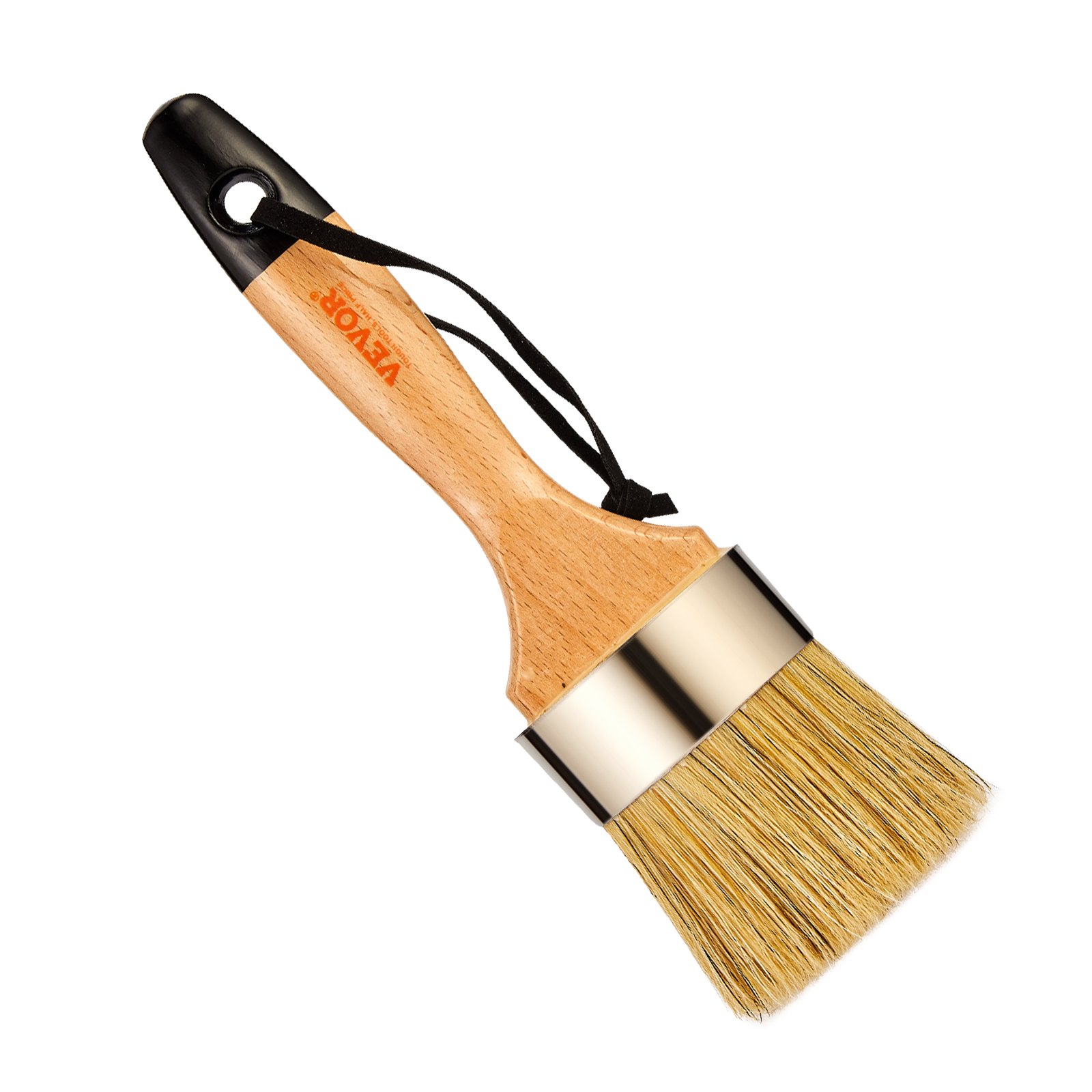 VEVOR Chalk Wax Paint Brush, 4 Piece Wax Paint Brush, Chalk Paint Brushes for Furniture, Acrylic Paint,Milk Paint,Home Decor, Natural Bristle Round Oval Chalk Paint Brush for All Painting and Waxing
