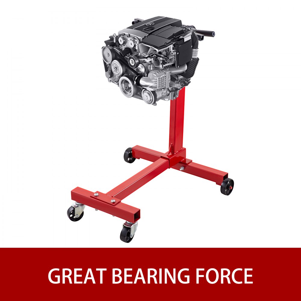 VEVOR Engine Stand 1000LBS Capacity Motor Stand Engine Hoist Rotating Automotive Tools in Heavy Duty Steel with 4 Iron Caster Wheels Maintenance Equipment for Auto Car Truck Jack