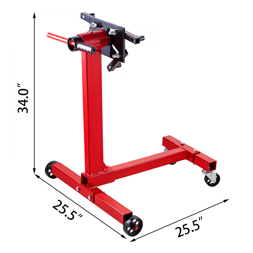 VEVOR Engine Stand 1000LBS Capacity Motor Stand Engine Hoist Rotating Automotive Tools in Heavy Duty Steel with 4 Iron Caster Wheels Maintenance Equipment for Auto Car Truck Jack