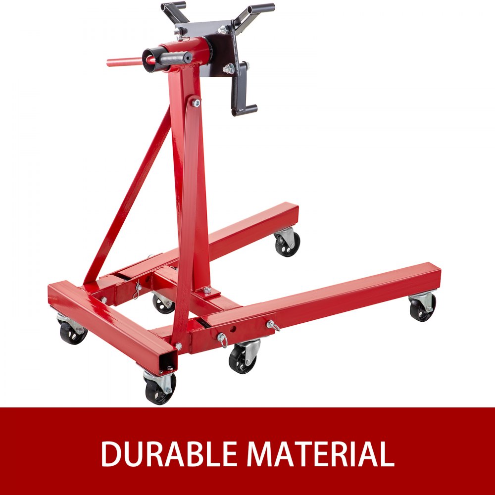 VEVOR Engine Stand 2000LBS Capacity Motor Stand Engine Hoist Rotating Automotive Tools in Heavy Duty Steel with 6 Iron Caster Wheels Maintenance Equipment for Auto Car Truck Jack