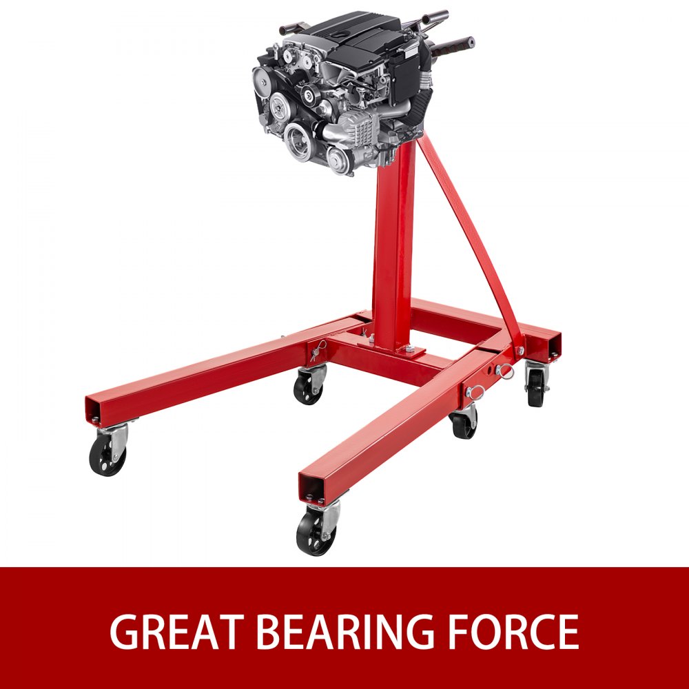 VEVOR Engine Stand 2000LBS Capacity Motor Stand Engine Hoist Rotating Automotive Tools in Heavy Duty Steel with 6 Iron Caster Wheels Maintenance Equipment for Auto Car Truck Jack