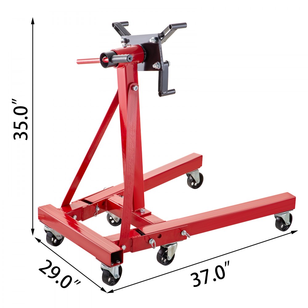 VEVOR Engine Stand 2000LBS Capacity Motor Stand Engine Hoist Rotating Automotive Tools in Heavy Duty Steel with 6 Iron Caster Wheels Maintenance Equipment for Auto Car Truck Jack