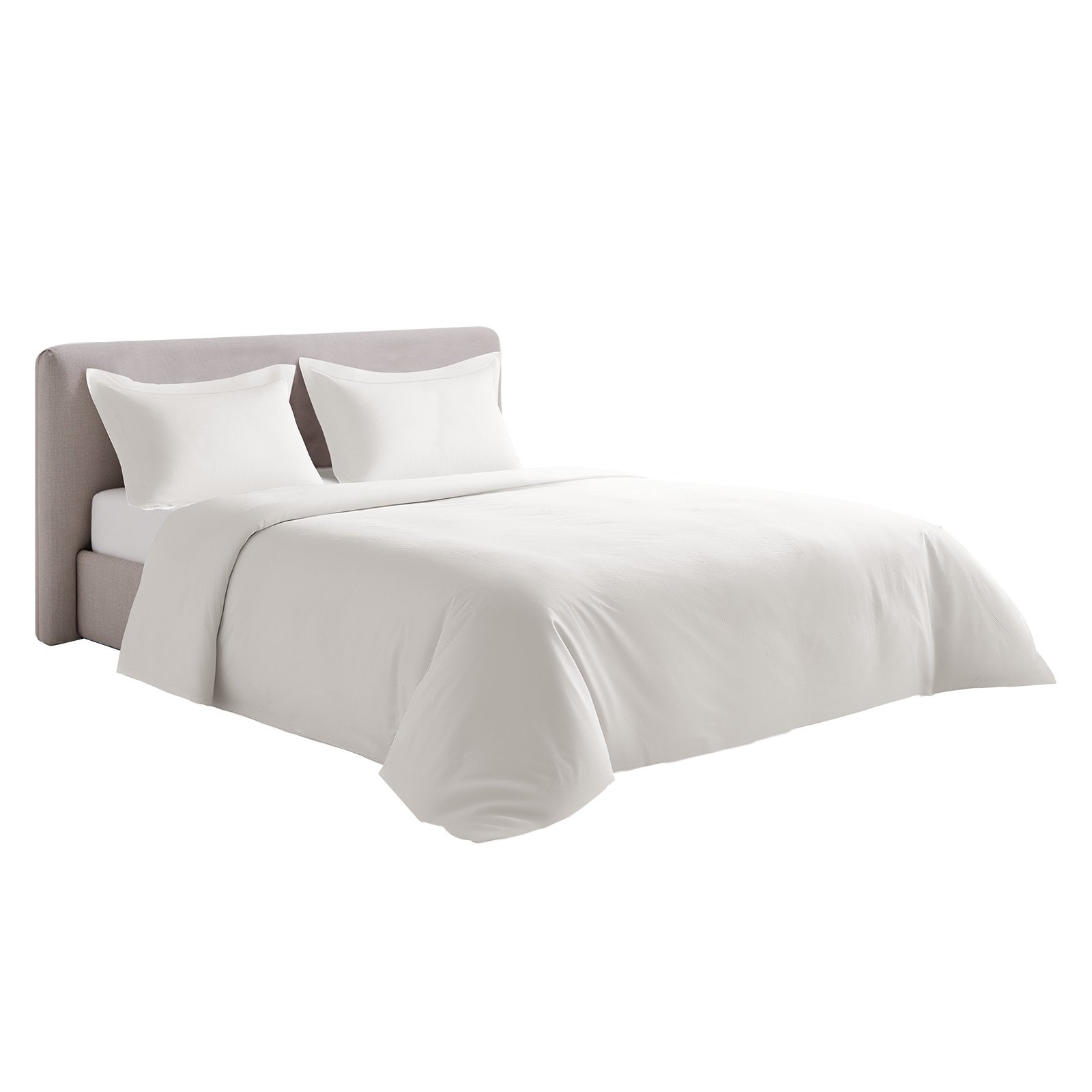 VEVOR King Duvet Cover Set, 100% Cotton, 3 Pieces Bedding Set King Size with 1 Duvet Cover 104 x 90 in and 2 Pillow Shams 20 x 36 in, Soft Breathable, Double Zipper Closure, for Home Bedding, White