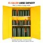 VEVOR Flammable Safety Cabinet, 45 Gal, Cold-Rolled Steel Flammable Liquid Storage Cabinet, 42.9 x 18.1 x 65.2 in Explosion Proof with 2 Adjustable Shelves 2 Manual Doors for Industrial Use, Yellow