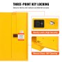 VEVOR Flammable Safety Cabinet, 45 Gal, Cold-Rolled Steel Flammable Liquid Storage Cabinet, 42.9 x 18.1 x 65.2 in Explosion Proof with 2 Adjustable Shelves 2 Manual Doors for Industrial Use, Yellow