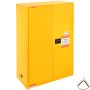 VEVOR Flammable Safety Cabinet, 170.3 L, Cold-Rolled Steel Flammable Liquid Storage Cabinet, 109 x 46 x 165.6 cm Explosion Proof with 2 Adjustable Shelves 2 Manual Doors for Industrial Use, Yellow