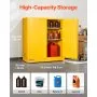 VEVOR Flammable Cabinet, 109.2 x 46 x 118 cm, 29 Gallon Flammable Storage Cabinet with Adjustable Shelf, Cold-Rolled and Galvanized Steel Fire Cabinets, for Commercial Industrial and Home Use, Yellow