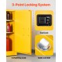 VEVOR Flammable Cabinet, 109.2 x 46 x 118 cm, 29 Gallon Flammable Storage Cabinet with Adjustable Shelf, Cold-Rolled and Galvanized Steel Fire Cabinets, for Commercial Industrial and Home Use, Yellow
