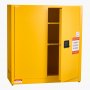 VEVOR Brandfarligt skab, 109,2 x 46 x 118 cm, 29 gallon brandfarligt opbevaringsskab med justerbar hylde, koldvalsede og galvaniserede stålbrandskabe, til kommerciel, industriel og hjemmebrug, gul