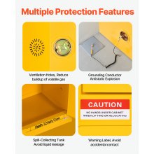 29 Gal Flammable Storage Cabinet with Adjustable Shelf for Flammable Liquids