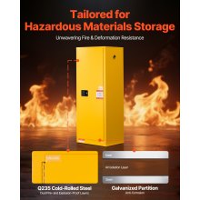 23 Gal Flammable Storage Cabinet with Adjustable Shelf for Flammable Liquids