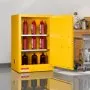VEVOR Flammable Cabinet, 23.2 x 18.1 x 35.4 Inch, 13 Gallon Flammable Storage Cabinet with Adjustable Shelf, Cold-Rolled and Galvanized Steel Fire Cabinets, for Commercial Industrial Home Use, Yellow