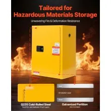 13 Gal Flammable Storage Cabinet with Adjustable Shelf for Flammable Liquids
