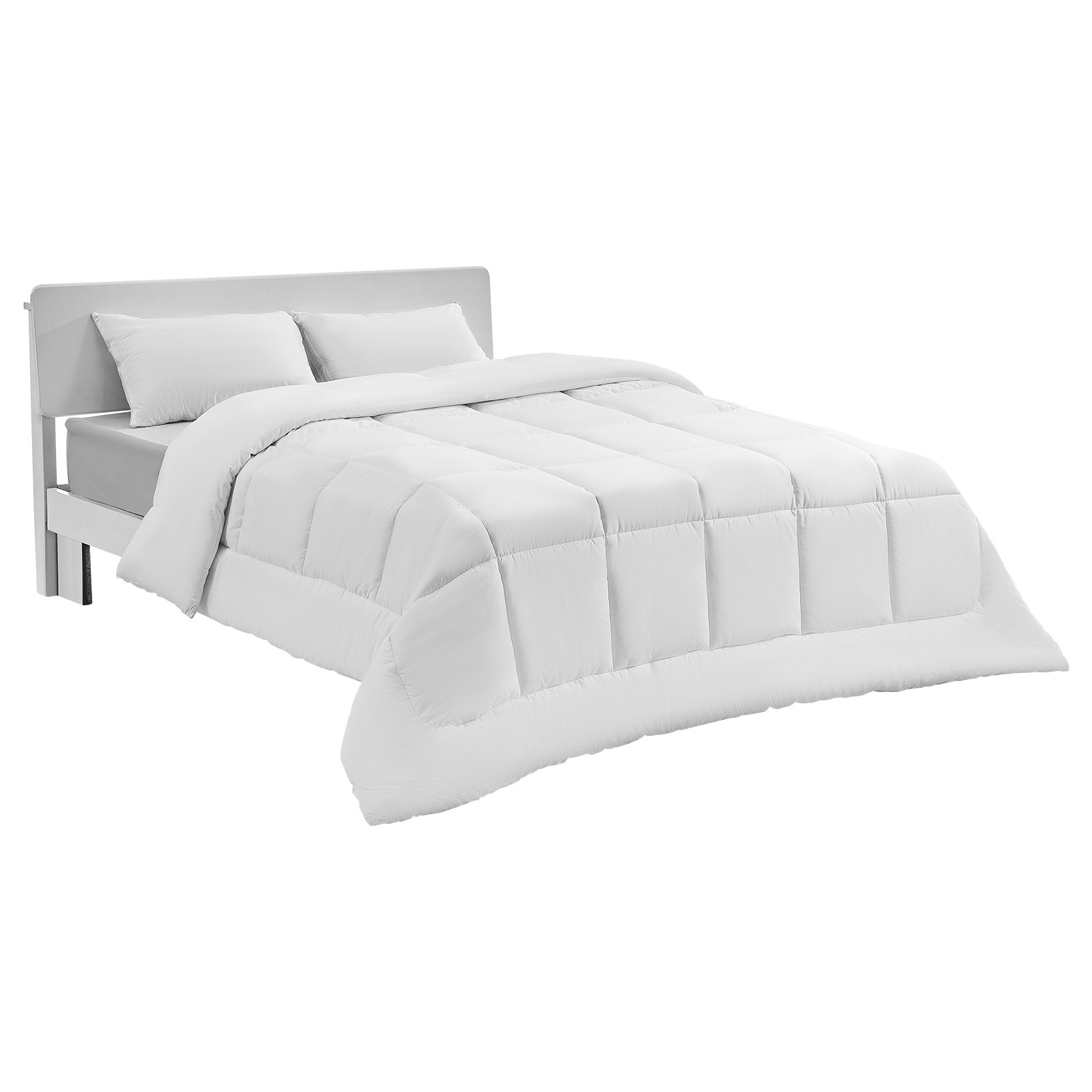 VEVOR Comforter Duvet Insert, 102 x 90 in, King Size Down Alternative Comforter, Quilted All Season Duvet with 4 Tabs, Soft & Machine Washable, Box Stitched Bedding for Home Hotel, Women/Men, White