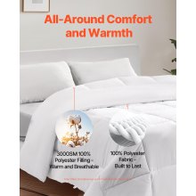 Comforter Duvet Insert 88 x 88 in Queen Size Down Alternative Comforter 4 Tabs