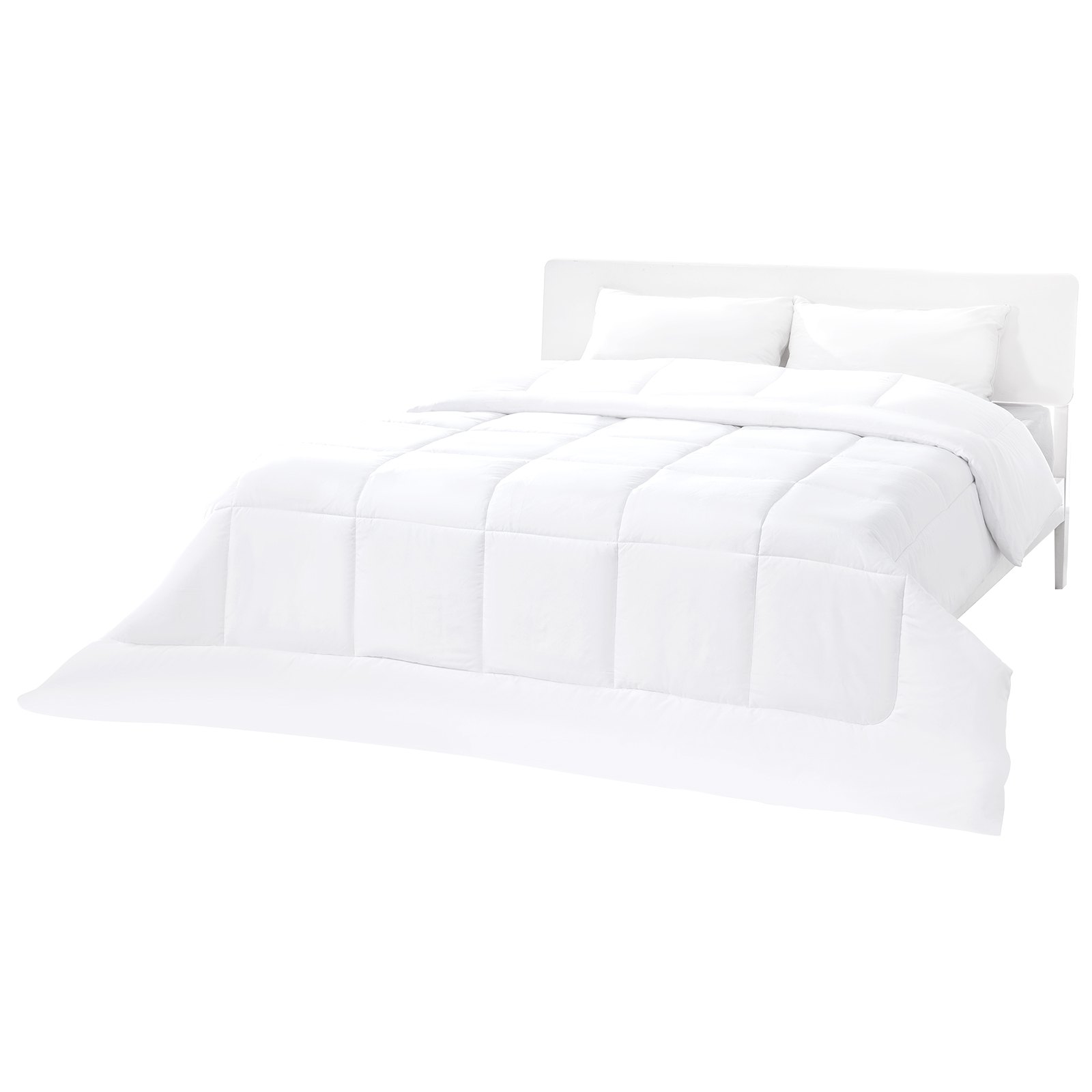 VEVOR Comforter Duvet Insert, 88 x 88 in, Queen Size Down Alternative Comforter, Quilted All Season Duvet with 4 Tabs, Soft & Machine Washable, Box Stitched Bedding for Home Hotel, Women/Men, White