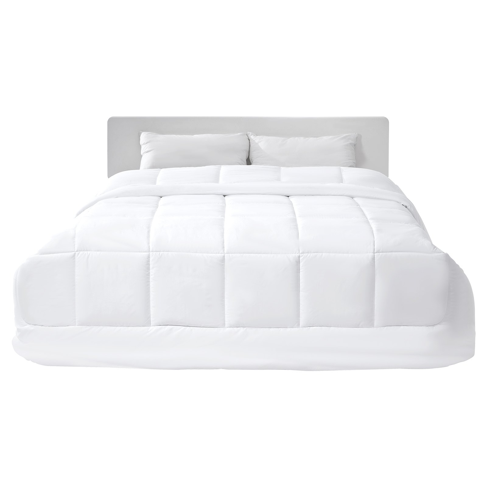 VEVOR Comforter Duvet Insert, 88 x 88 in, Queen Size Down Alternative Comforter, Quilted All Season Duvet with 4 Tabs, Soft & Machine Washable, Box Stitched Bedding for Home Hotel, Women/Men, White