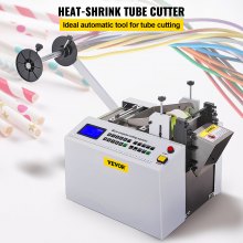 VEVOR Automatic Heat-Shrink Tube Cutting Machine 250W YS100 Tube Cable Pipe Cutter Precise Efficient Tube Cable Pipe Cutter Cutting Machine for Sleeve, Rubber/Plastic Tube, Small Wire, Sheet, Film